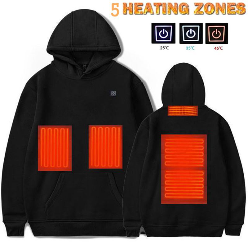 USB Heated Men's Hoodie for Outdoor Casual Wear