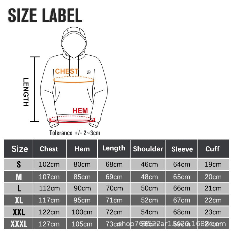USB Heated Men's Hoodie for Outdoor Casual Wear