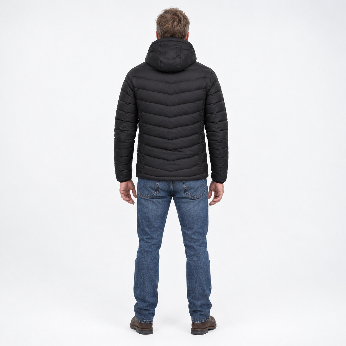 Verwarmde jas met afneembare capuchon