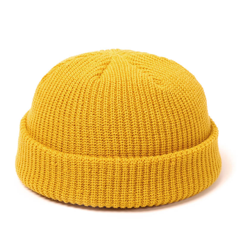 Plain Color Knit Beanie for Men and Women Winter